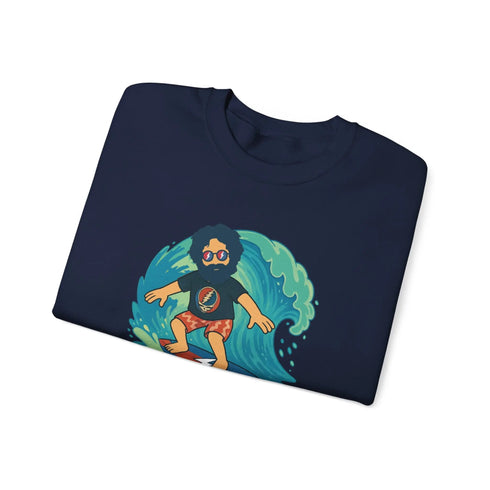 Grateful Dead - Surfing Jerry Life is dead. Crewneck Sweatshirt - StealieShop